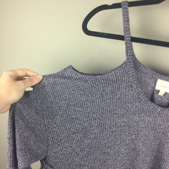 Anthropologie Deletta Millipa Cold Shoulder Oversized Raw Trim Sweater Sz Small - Picture 6 of 13